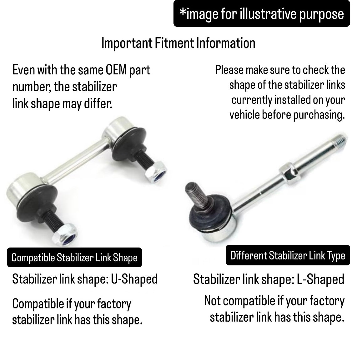 JB23W/JB43W/JB64W/JB74W/JC74W Front Stabilizer Link Left & Right Set for Suzuki Jimny (OEM:42420-81A00/42420-81A10/1A03-34-150)