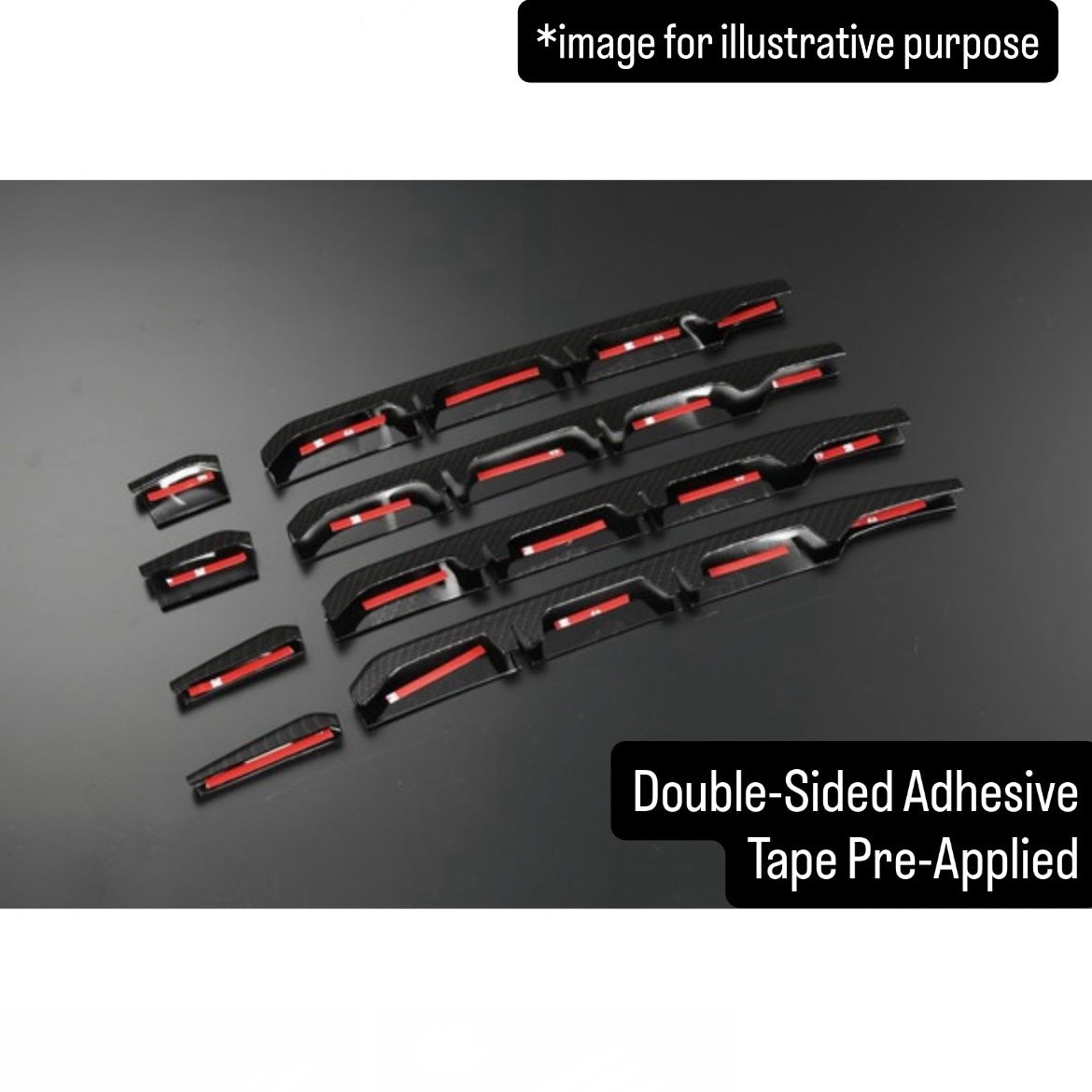 HA36S Front Bumper Lower Grille Fin Cover 8pc Set for Suzuki Alto Works / Turbo RS (3 Finishes)