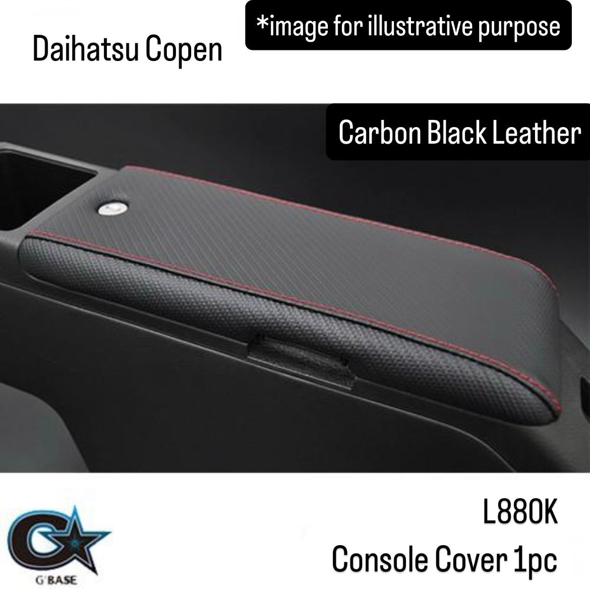 L880K Console Cover (G'BASE) for Daihatsu Copen (Carbon Black Leather)