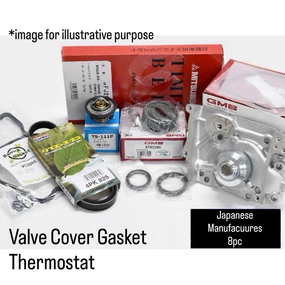 TT1/TT2/TV1/TV2 (Engine:EN07/Non-Supercharged/Without Air Conditioning) Timing Belt 8pc Set (Valve Cover Gasket/Thermostat) for Subaru Sambar