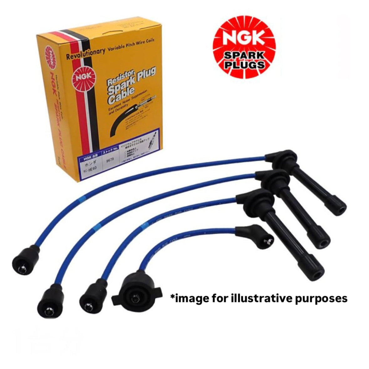 TT1/TT2/TV1/TV2/TW1/TW2 Subaru Sambar – 1set NGK Spark Plug Cables / Ignition Wires RC-FE60 (Part No. 8814)