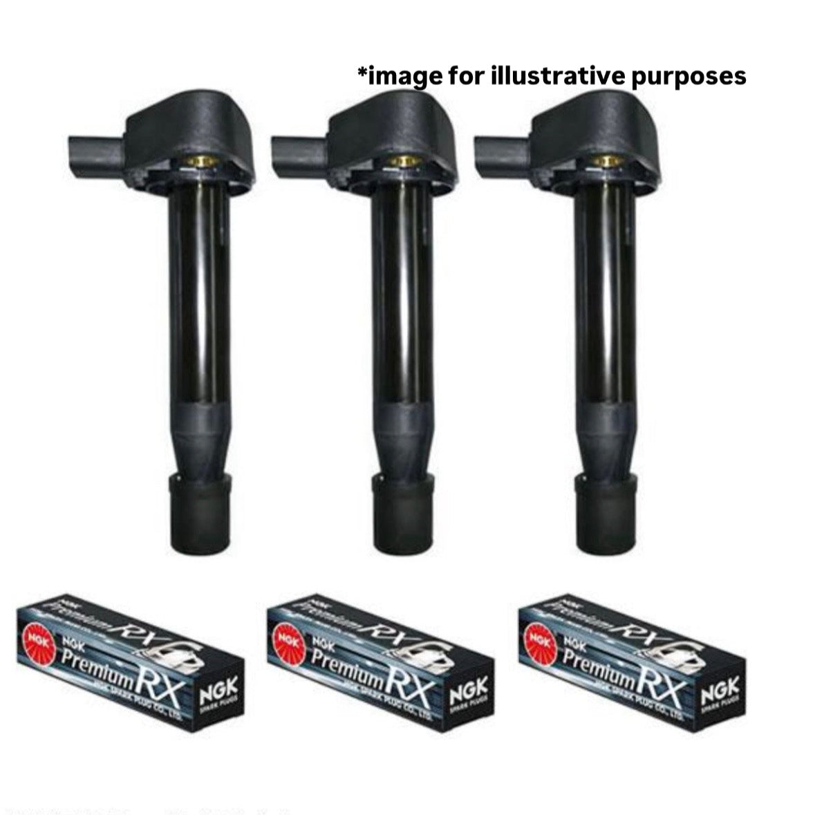 HA3/HA4/HA5/HH3/HH4 (Engine:EN07A) Ignition Coils 3pc & Spark Plugs 3pc Set (NGK) for Honda Acty