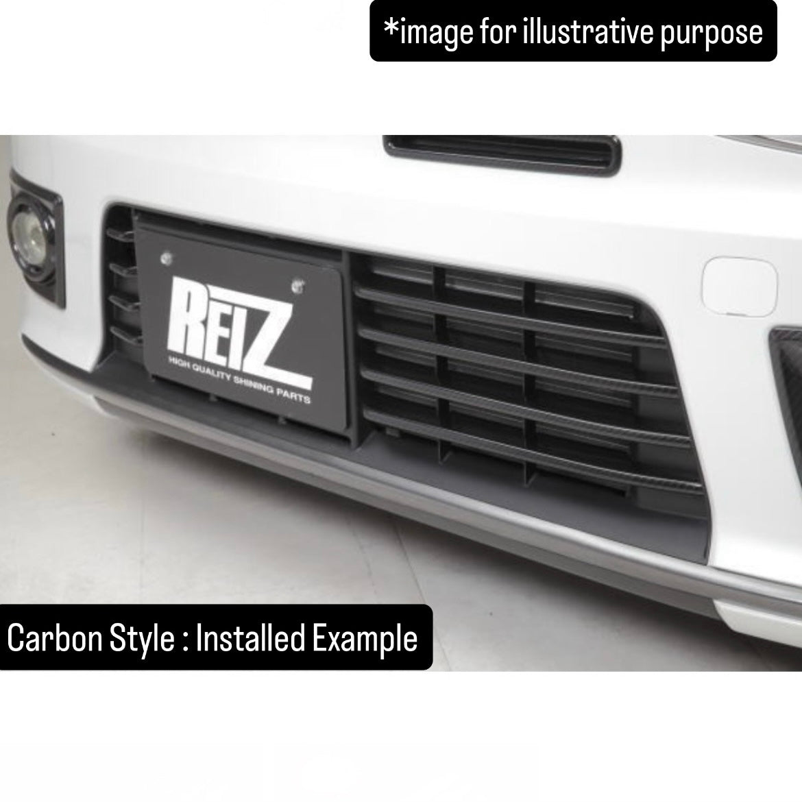 HA36S Front Bumper Lower Grille Fin Cover 8pc Set for Suzuki Alto Works / Turbo RS (3 Finishes)