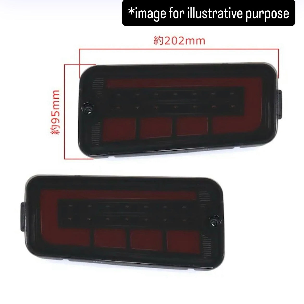 S500P/S510P Early Model LED Fiber Tail Lamps Left and Right Set for Hijet Truck / Hijet Jumbo (Sequential Turn Signal New Daihatsu Exterior Custom Parts, 2 Colors Options)