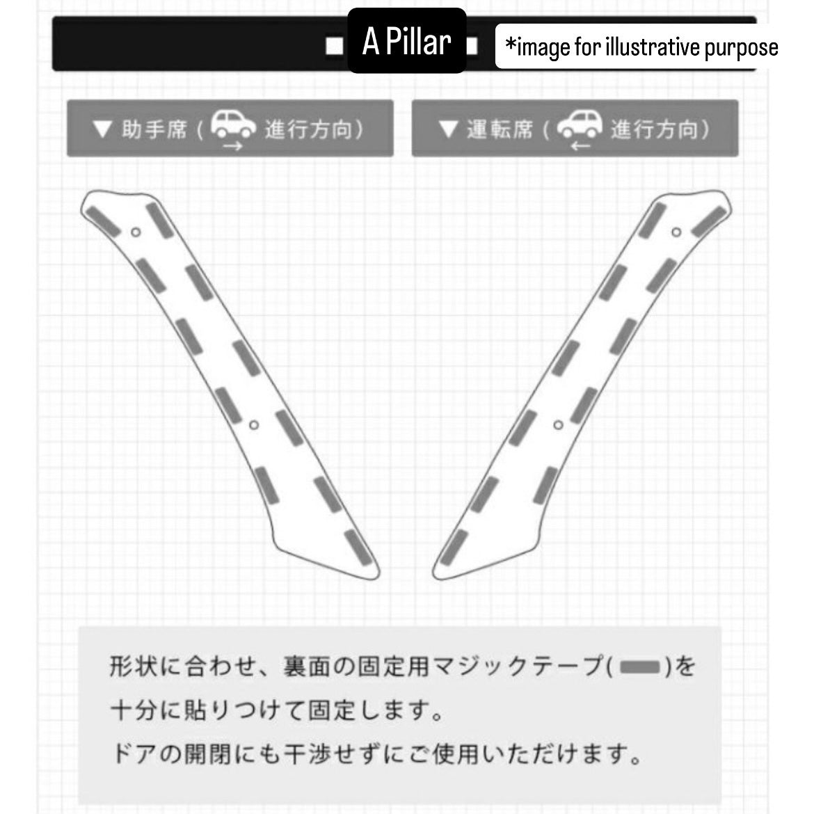S500P/S510P A/B/C Pillar Kick Guard Mat 6pc Set for Daihatsu Hijet Jumbo (Interior Protection Custom Accessories 3Colors)