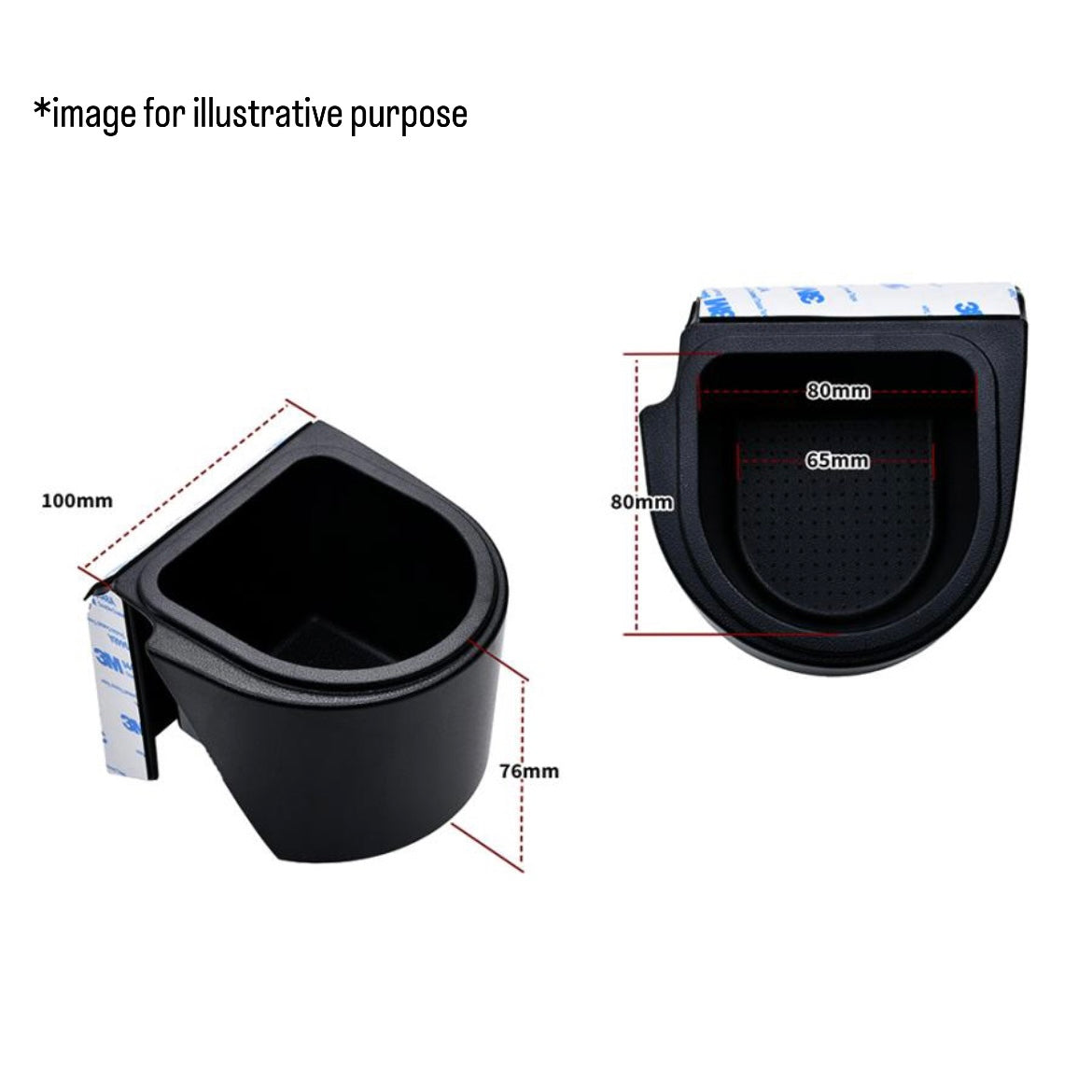 S500 Series Early Model Passenger Side Cup Holder / Drink Holder Storage (Black, 1pc)for Daihatsu Hijet Truck Jumbo & Toyota Pixis Truck Extra (2014.09~2021.12)