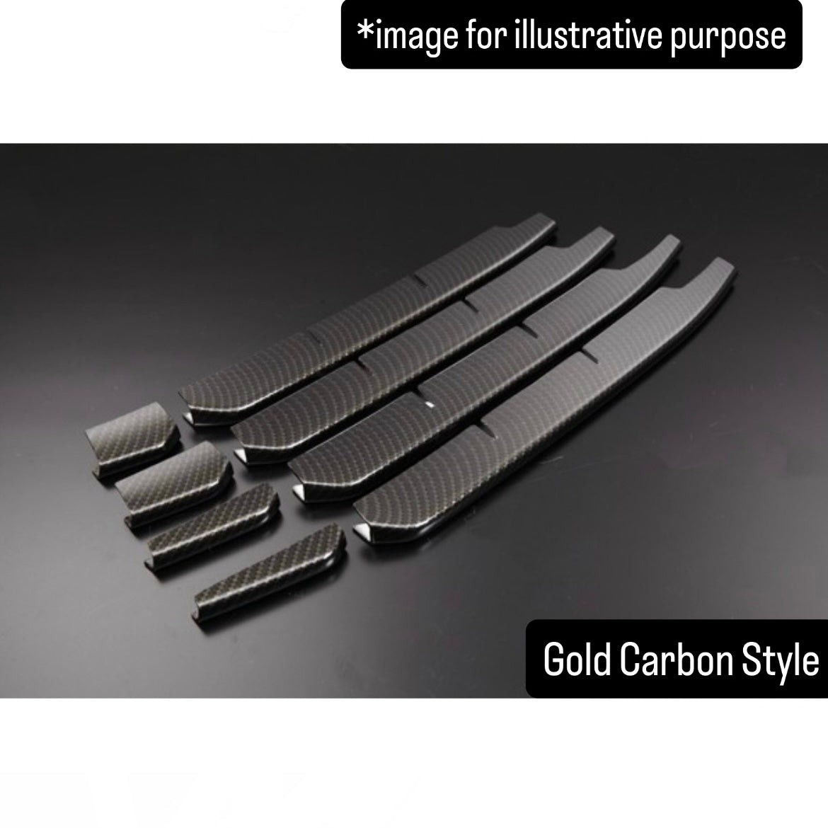 HA36S Front Bumper Lower Grille Fin Cover 8pc Set for Suzuki Alto Works / Turbo RS (3 Finishes)