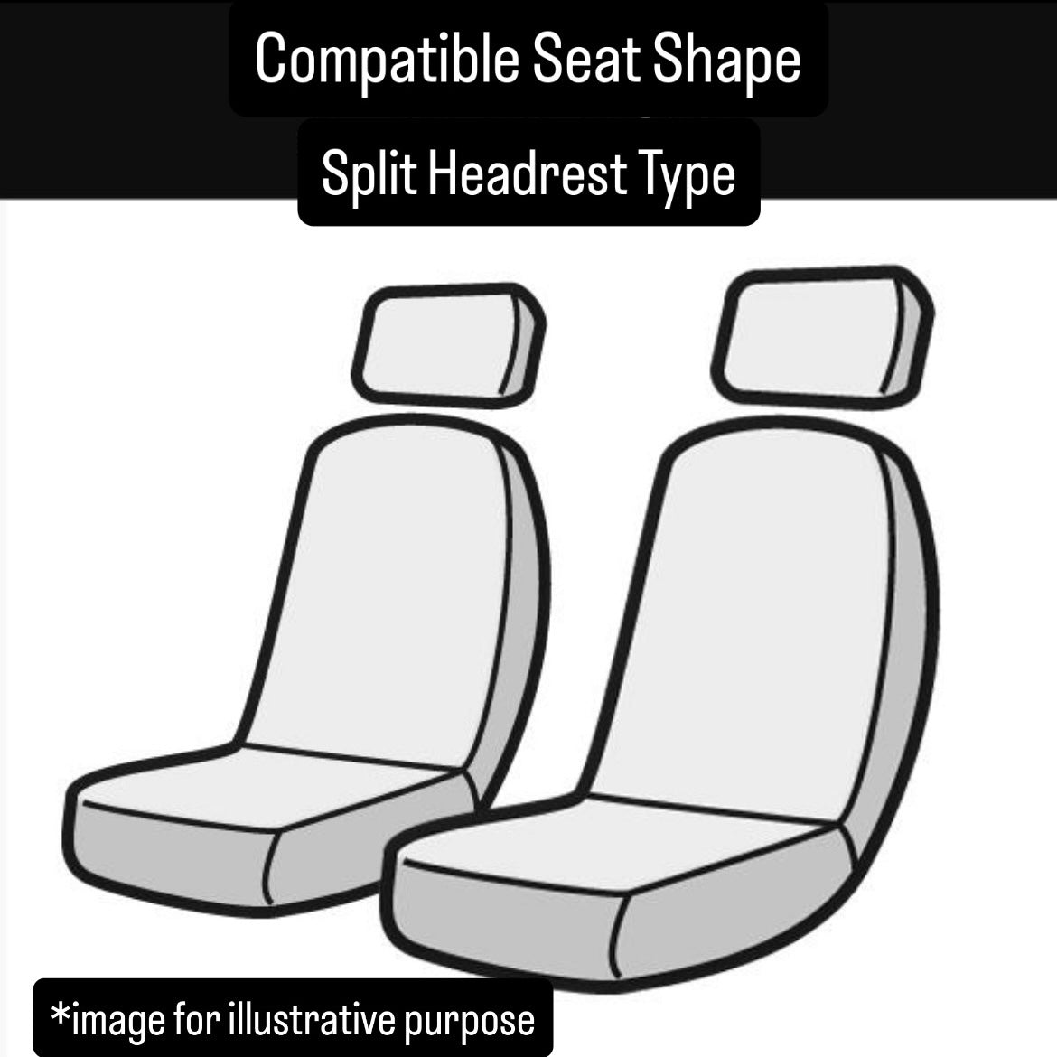 DA52T/DB52T/DA62T Front Seat Cover Set (Azur) for Suzuki Carry Truck (Split Headrest Type)