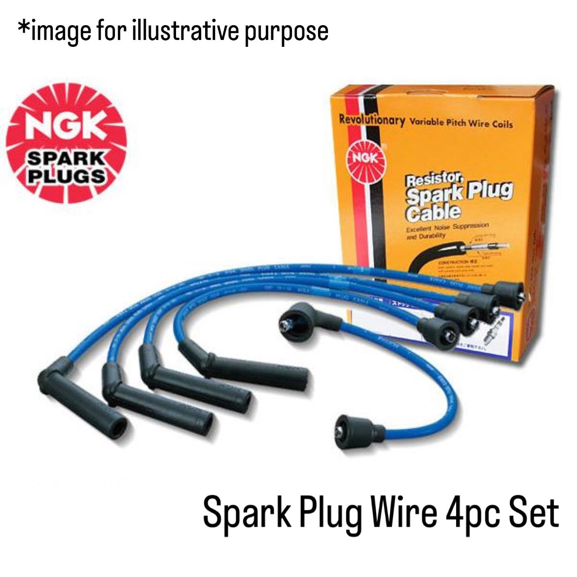 PP1 (Engine:E07A/PGM-FI) Spark Plug Wire 4pc Set (NGK) for Honda Beat