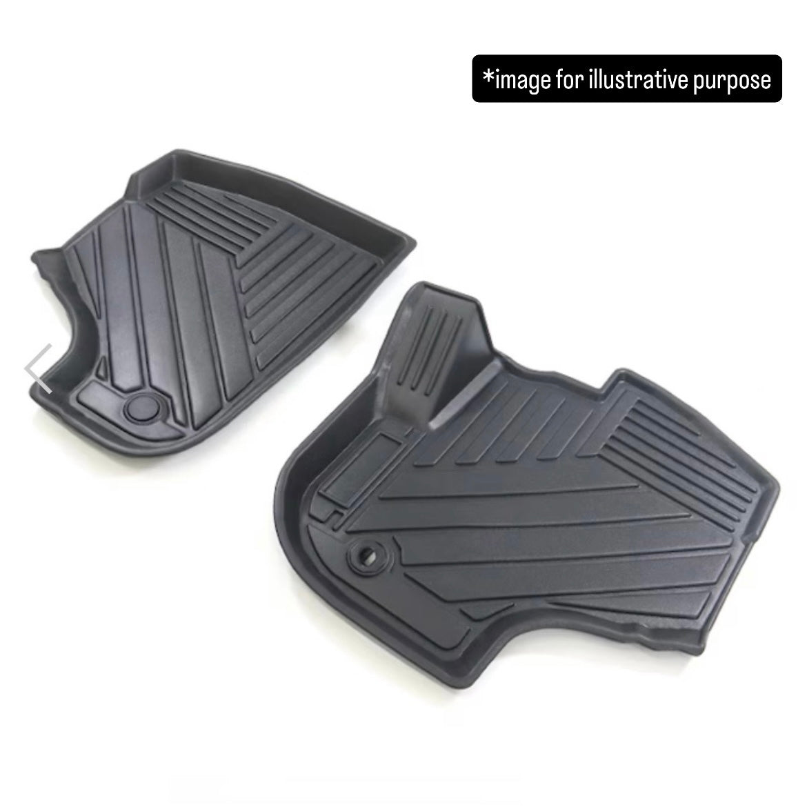 S500P/S510P (AT) 3D Floor Mat 2pc Set for Daihatsu Hijet Truck / Hijet Jumbo (Waterproof TPO Rubber Floor Tray Mats, Black)