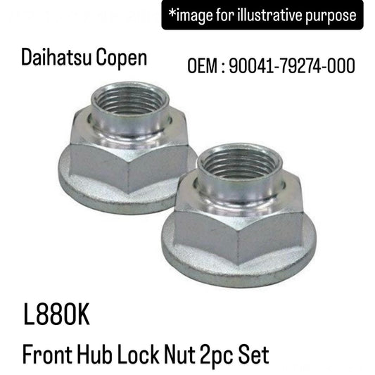 L880K Front Hub Lock Nut 2pc Set for Daihatsu Copen (OEM:90041-79274-000)