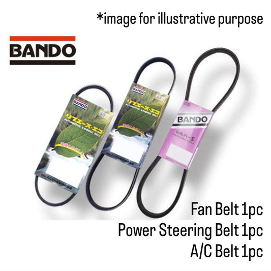 L880K (Engine:JB-DET) Fan Belt 3pc Set (BANDO) for Daihatsu Copen (OEM:90048-31027/44318-97202/90048-32095)