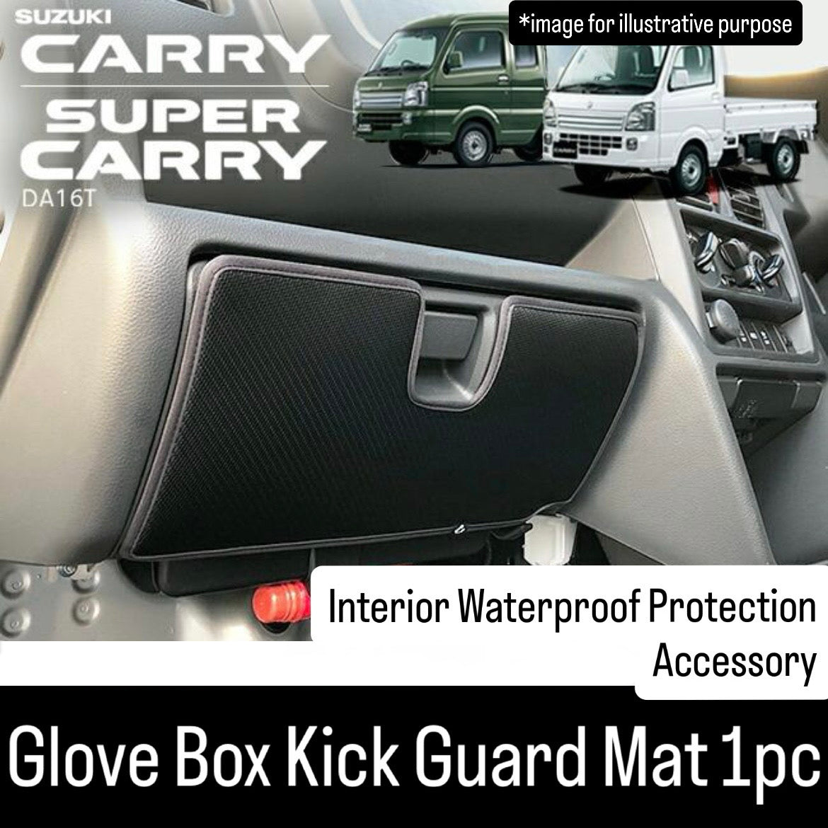DA16T Glove Box Kick Guard Mat for Suzuki Carry / Super Carry Truck (Interior Waterproof Protection Accessory 6Colors)
