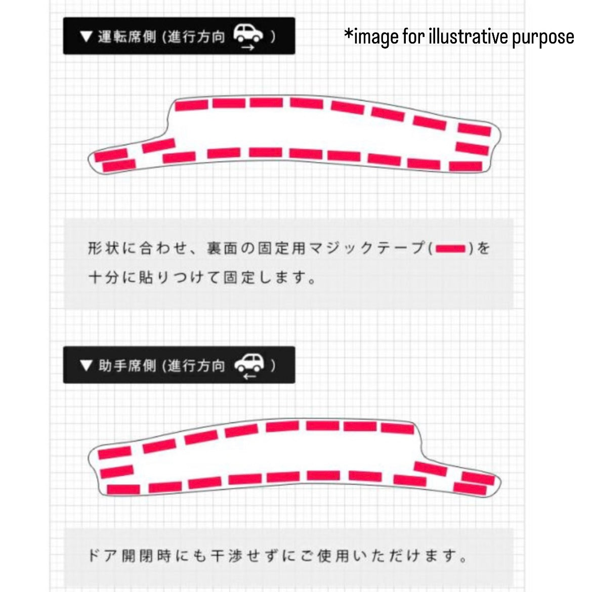 S500P/S510P Inner Fender Kick Guard Mat 2pc Set for Daihatsu Hijet Truck / Hijet Jumbo (Interior Accessories 6Colors)
