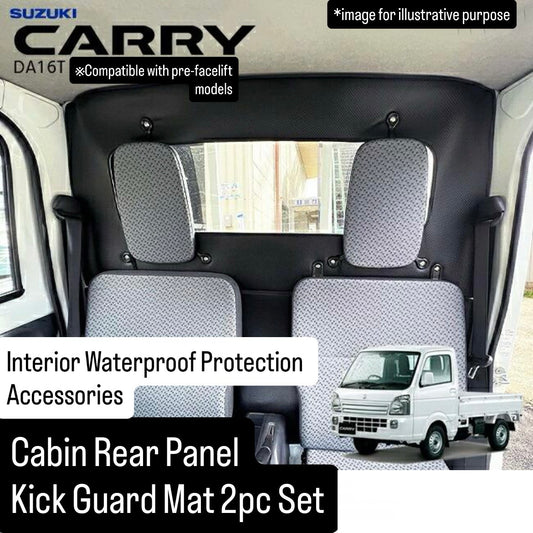 DA16T Carry Cabin Rear Panel Kick Guard Mat 2pc Set for Suzuki (Interior Waterproof Protection Accessories 6Colors)