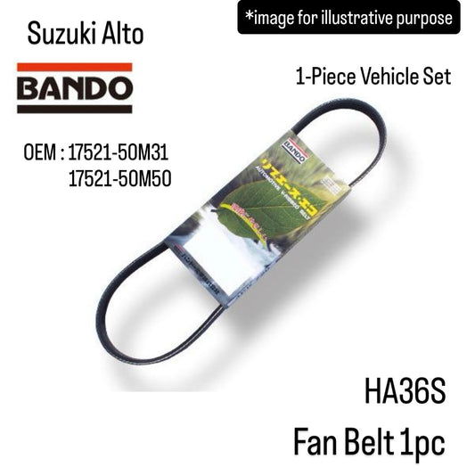HA36S Fan Belt (BANDO) for Suzuki Alto (1-Piece Vehicle Set) (OEM:17521-50M31/17521-50M50)
