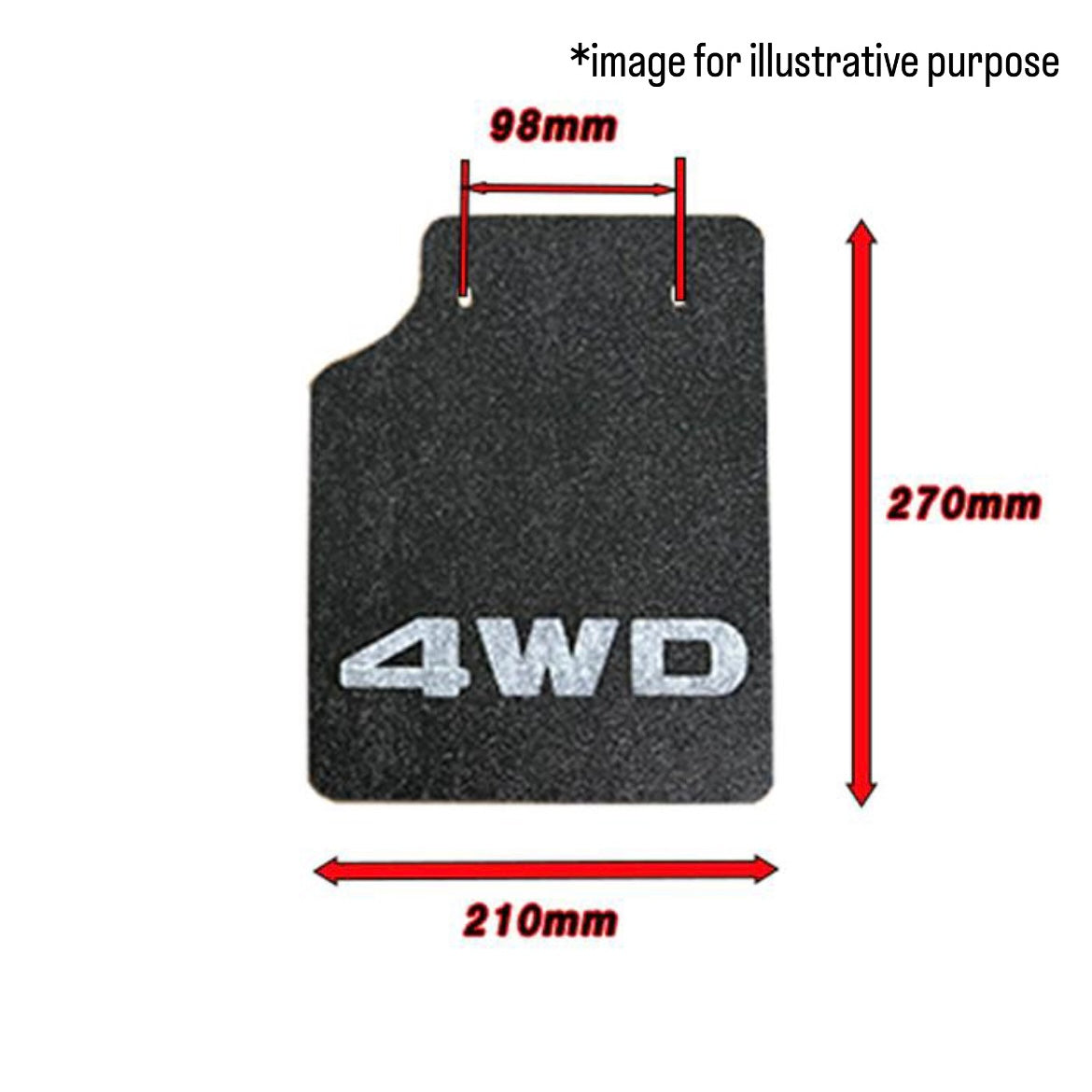 S500P/S510P Rear Mud Flap Left & Right Set for Daihatsu Hijet Truck / Jumbo (Front & Rear Models, Black/Red Mud Guard)