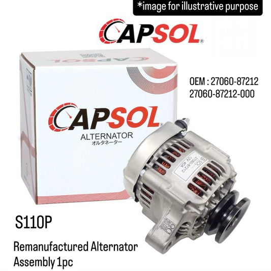S110P Remanufactured Alternator Assembly (CAPSOL) for Daihatsu Hijet (OEM:27060-87212/27060-87212-000)