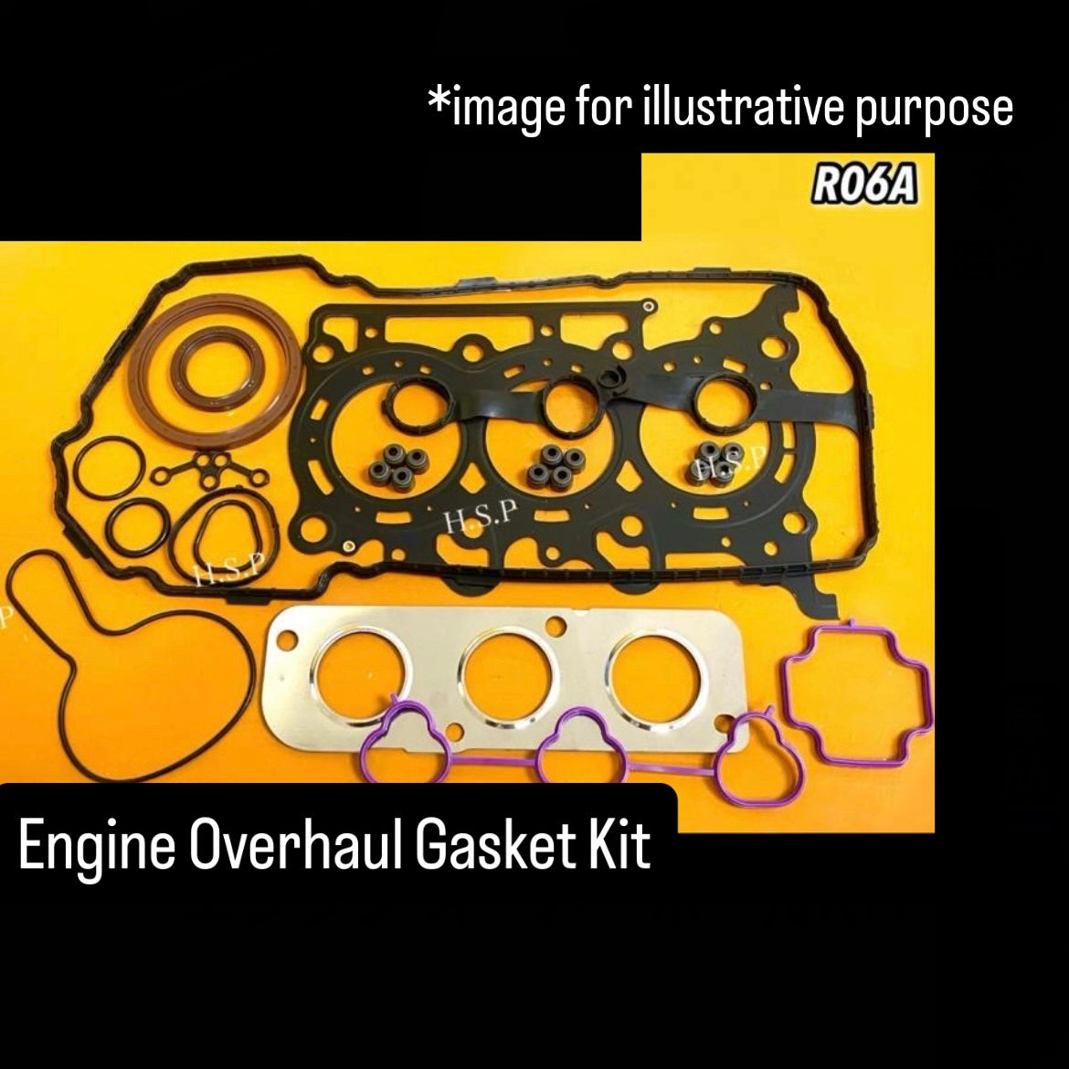 DA16T (Engine:R06A) Engine Overhaul Gasket Kit for Suzuki Carry (OEM:11189-50M01/11141-50M02/12934-69L00/09283-35062/09283-73002/13421-50M00/13119-50M00/14141-50M00/16118-50M00/16115-50M00/16562-50M00/17611-50M00/17675-58J01/17849-53E00)