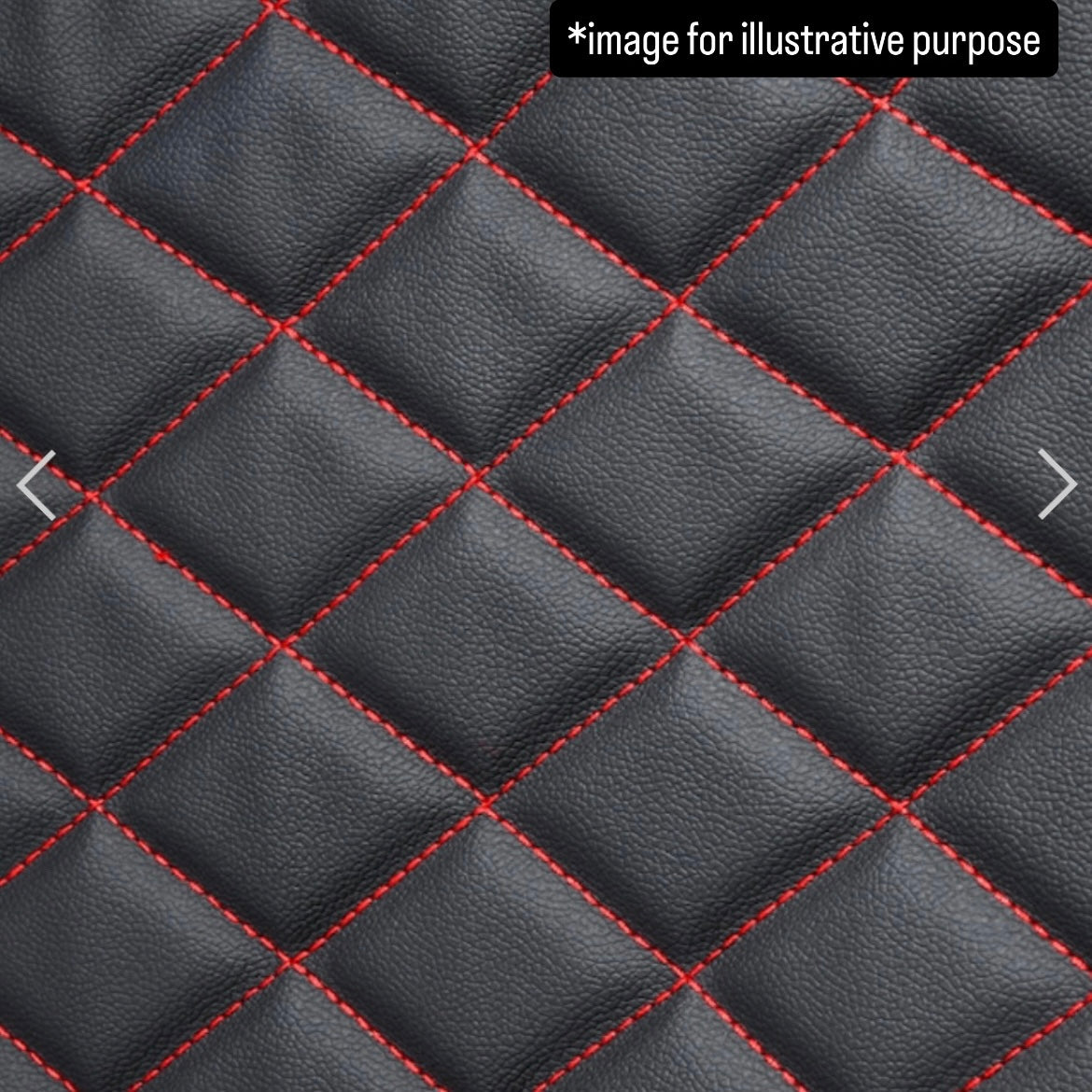 S500P/S510P Early Model Diamond Quilted Seat Cover Set for Daihatsu Hijet Truck (Black PVC Leather with Red Stitching, Left & Right Set)