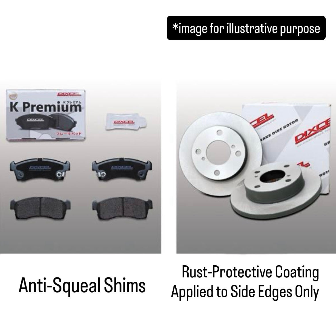 DA63T Front Brake Pad & Disc Rotor Kit (DIXCEL) for Suzuki Carry / Every (OEM:55810-82MB1/55311-68H00)