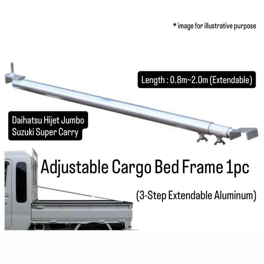 Daihatsu Hijet Jumbo / Suzuki Super Carry Adjustable Cargo Bed Frame (3-Step Extendable Aluminum) for Kei Mini Truck