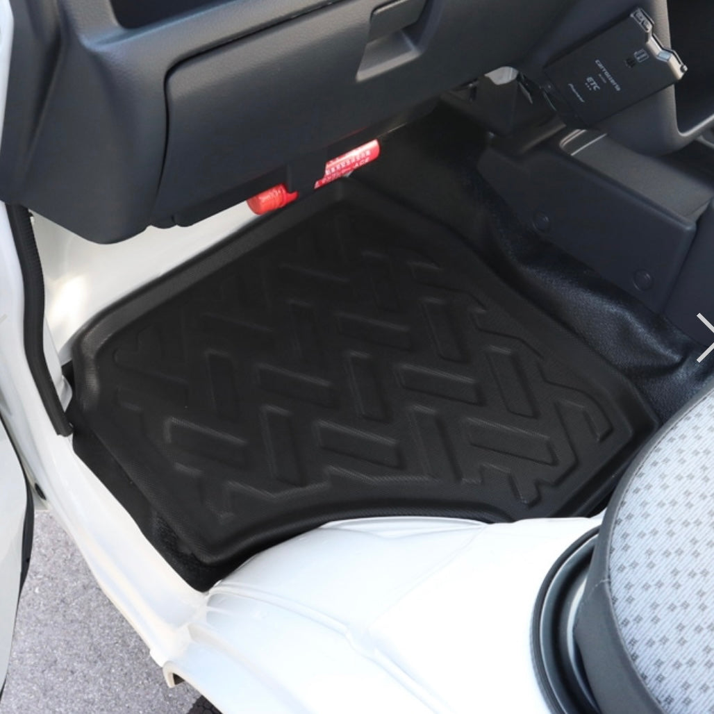 (Free shipping) DA16T Suzuki Carry Truck / Super Carry (AT) 3D Floor Mats Front 2P Set Waterproof Black TPO Rubber Interior Custom Parts