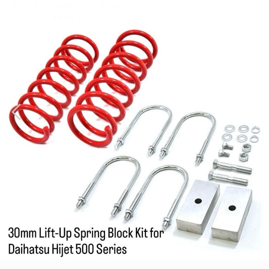 S500P/S510P Hijet Truck 30mm Suspension Lift-Up Spring & Block Kit with U-Bolts for DAIHATSU (S500 Series Custom Parts)