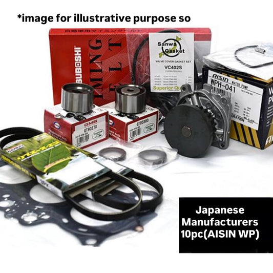 HA6/HA7 (Engine:E07Z) Timing Belt 10pc Kit (Water Pump AISIN) for Honda Acty (1999/05~2010/01)