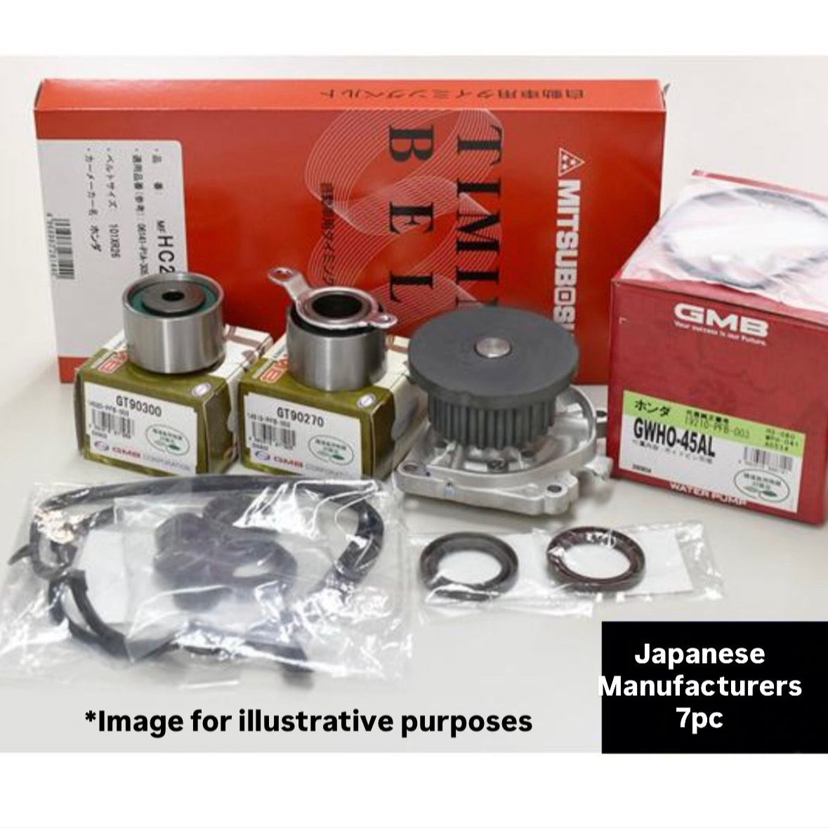 HH5/HH6/HA6/HA7 (Engine:E07Z) Timing Belt 7pc Kit (Tappet Cover Gasket) for Honda Acty